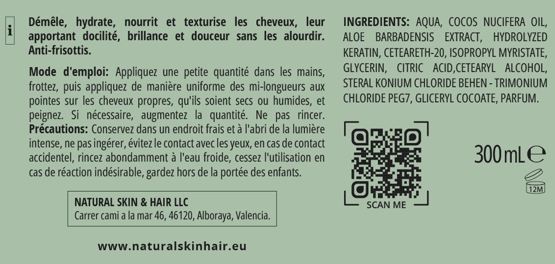 FR Crema para peinar (Cara trasera)